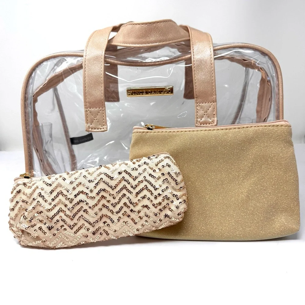 VINCE CAMUTO large cosmetic bag with two NWOT pouches